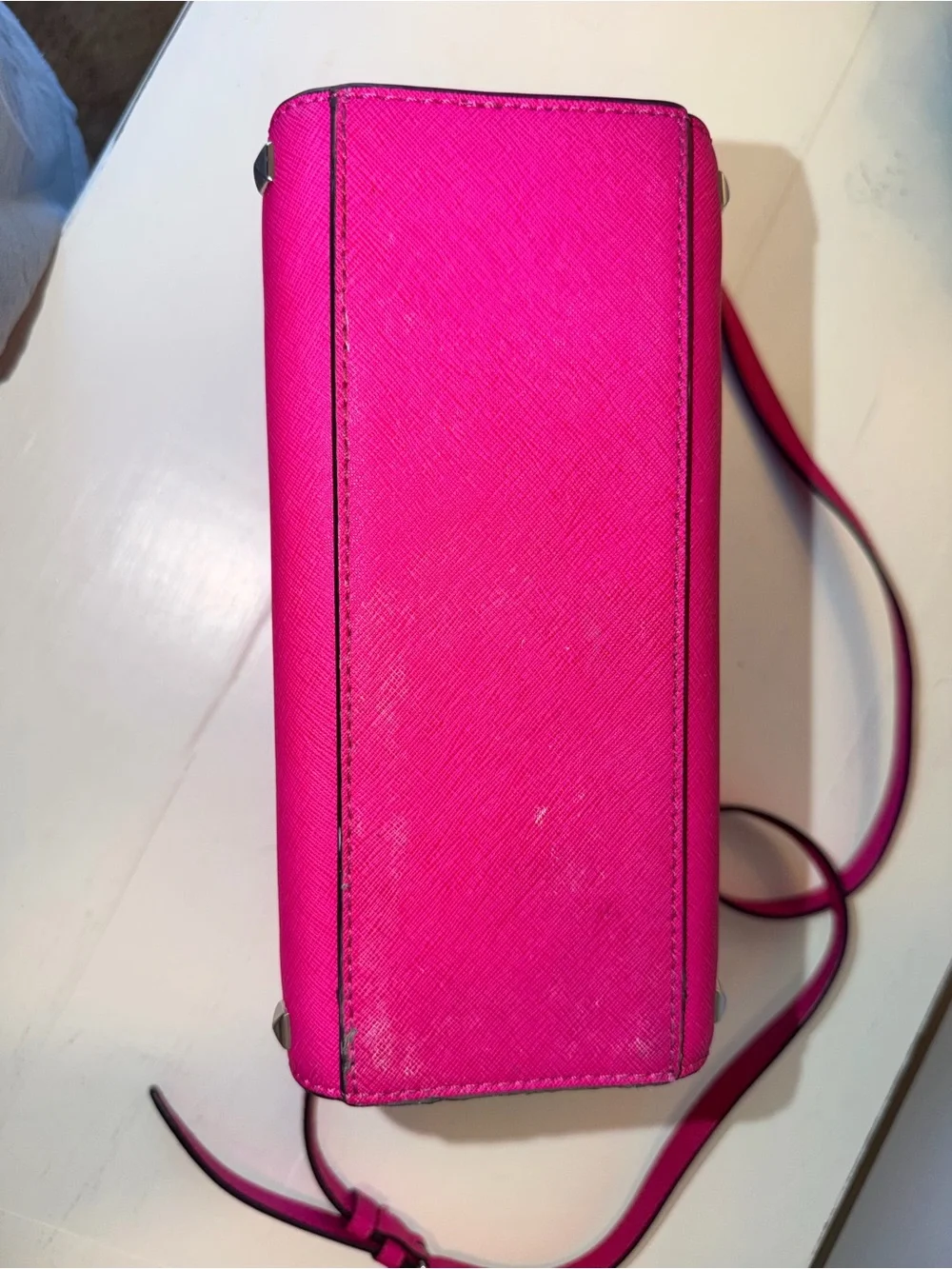 Michael Kors Selma Hot Pink Studded Crossbody Bag